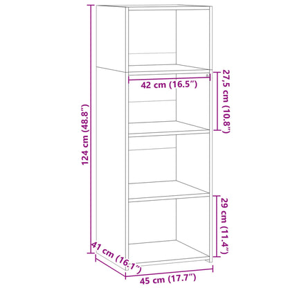 Buffet haut gris Sonoma 45x41x124 cm en bois