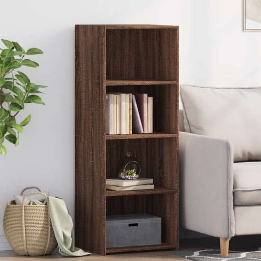 Buffet haut aspect chêne marron 45x41x124 cm matériau bois