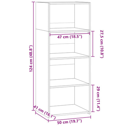 Buffet haut gris Sonoma 50x41x124 cm en bois