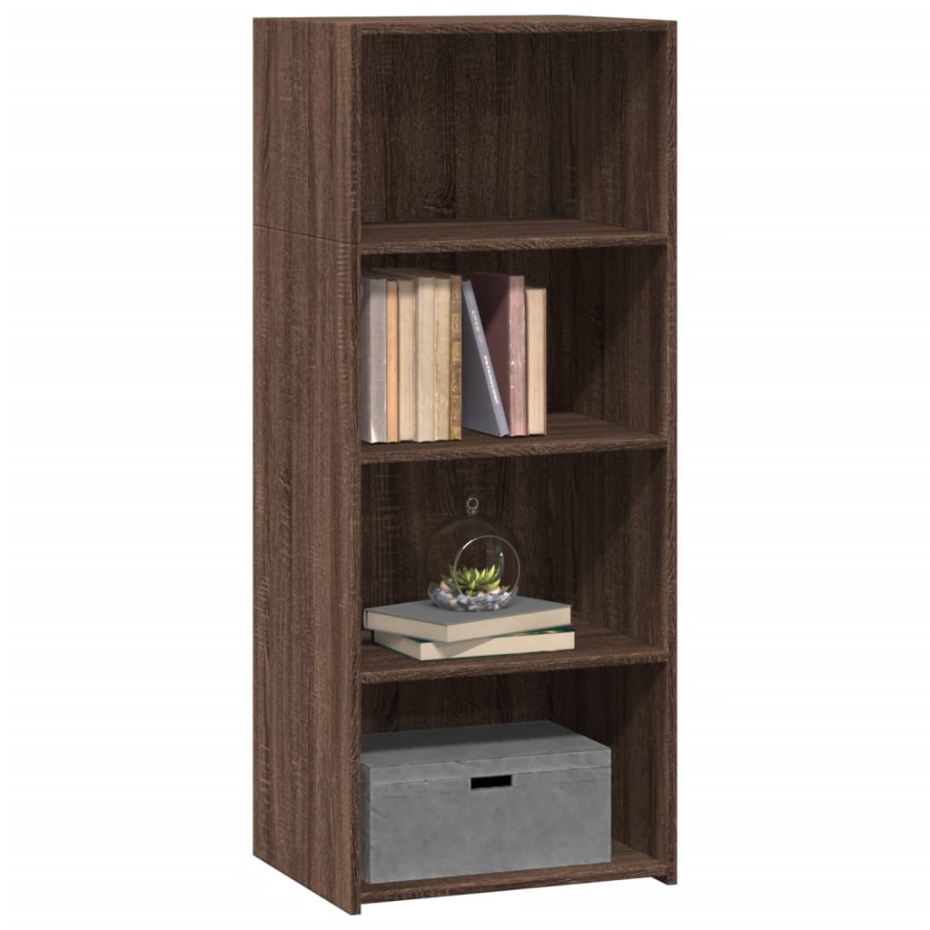 Buffet haut aspect chêne marron 50x41x124 cm matériau bois