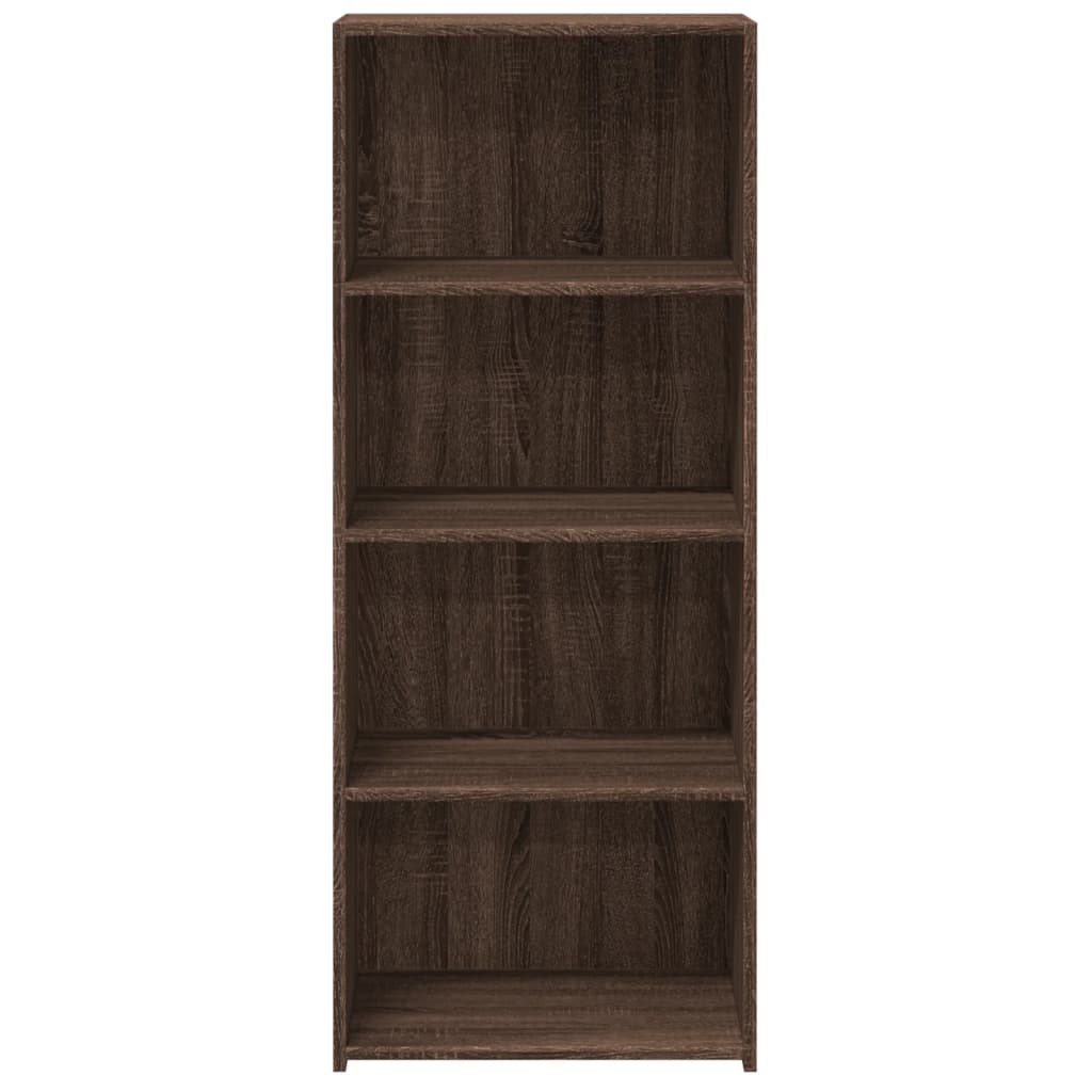 Buffet haut aspect chêne marron 50x41x124 cm matériau bois