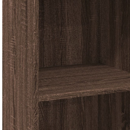 Buffet haut aspect chêne marron 50x41x124 cm matériau bois