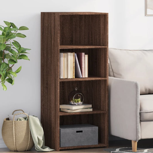 Buffet haut aspect chêne marron 50x41x124 cm matériau bois