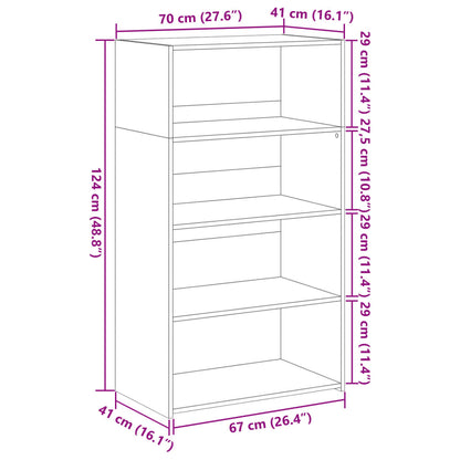 Buffet gris béton 70x41x124 cm en bois