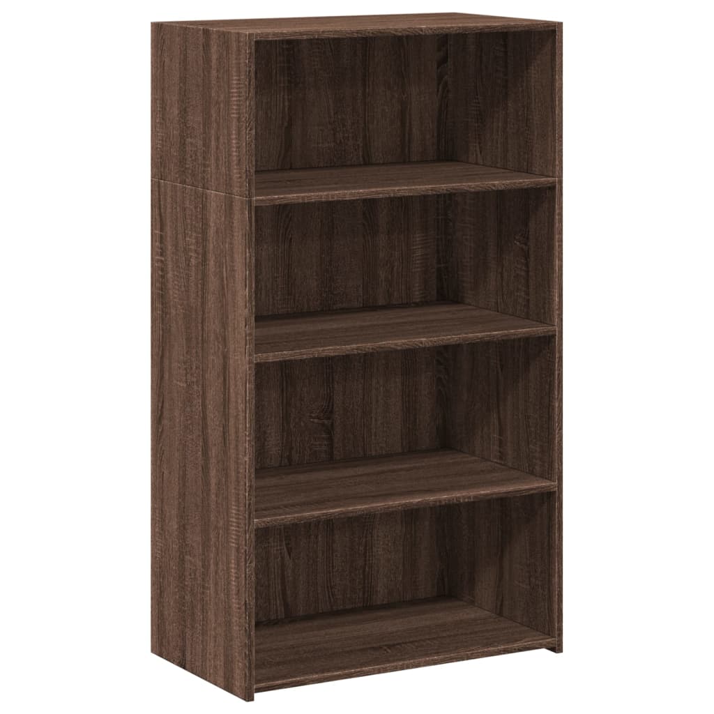 Buffet haut aspect chêne marron 70x41x124 cm matériau bois