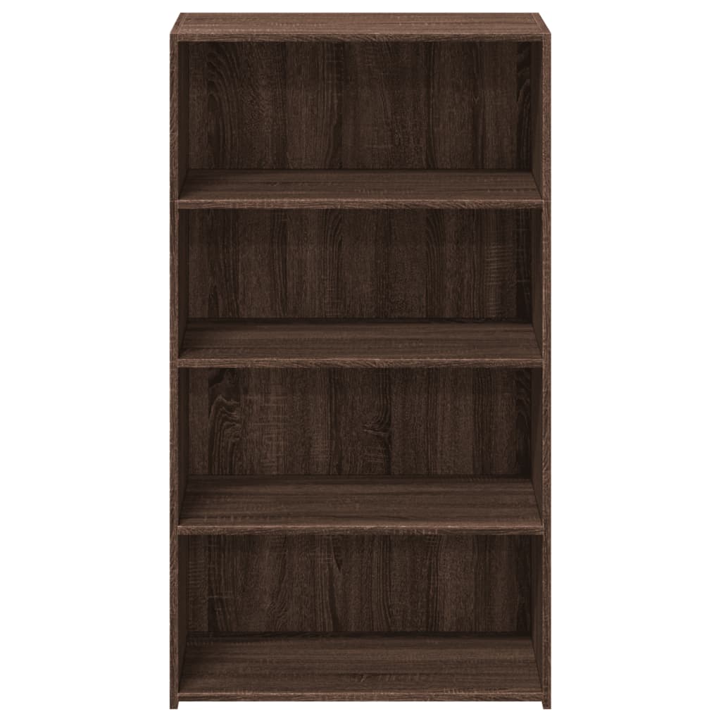 Buffet haut aspect chêne marron 70x41x124 cm matériau bois