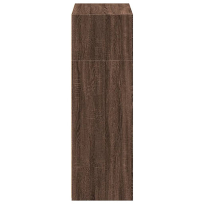 Buffet haut aspect chêne marron 70x41x124 cm matériau bois