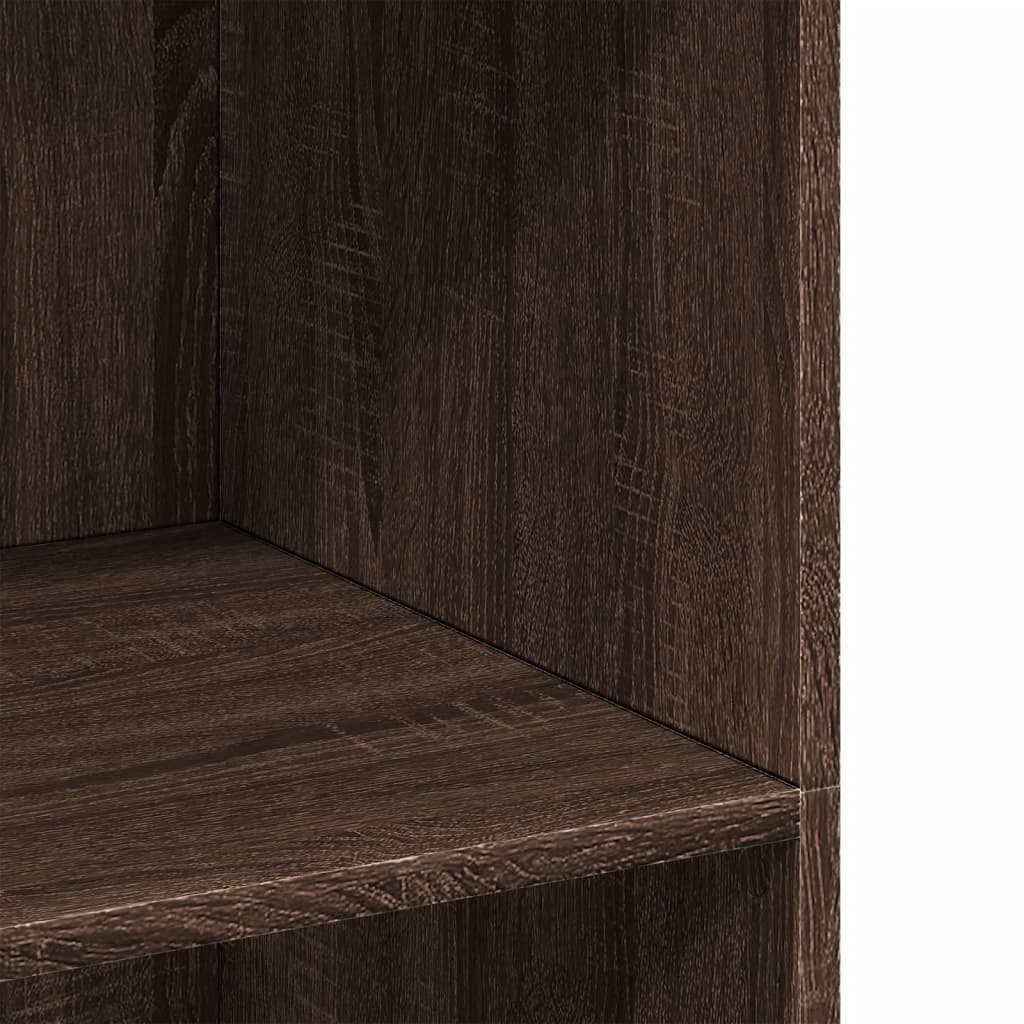 Buffet haut aspect chêne marron 70x41x124 cm matériau bois