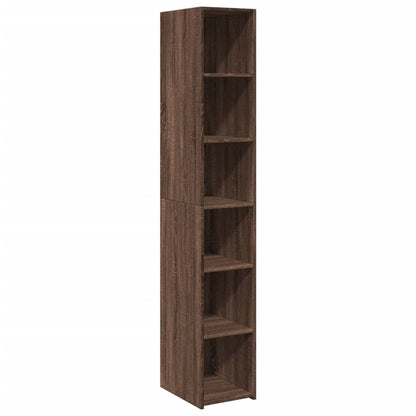 Buffet haut aspect chêne marron 30x41x185 cm matériau bois