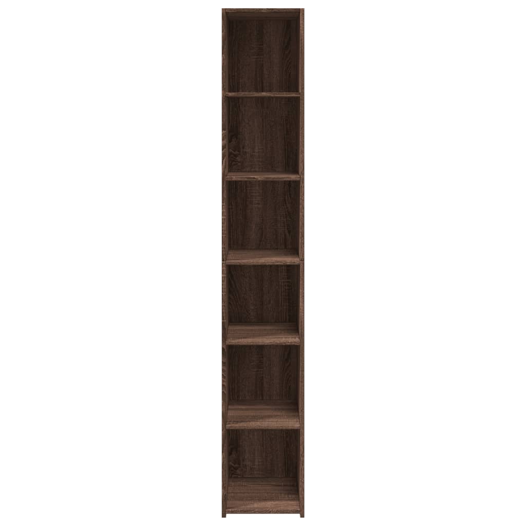 Buffet haut aspect chêne marron 30x41x185 cm matériau bois