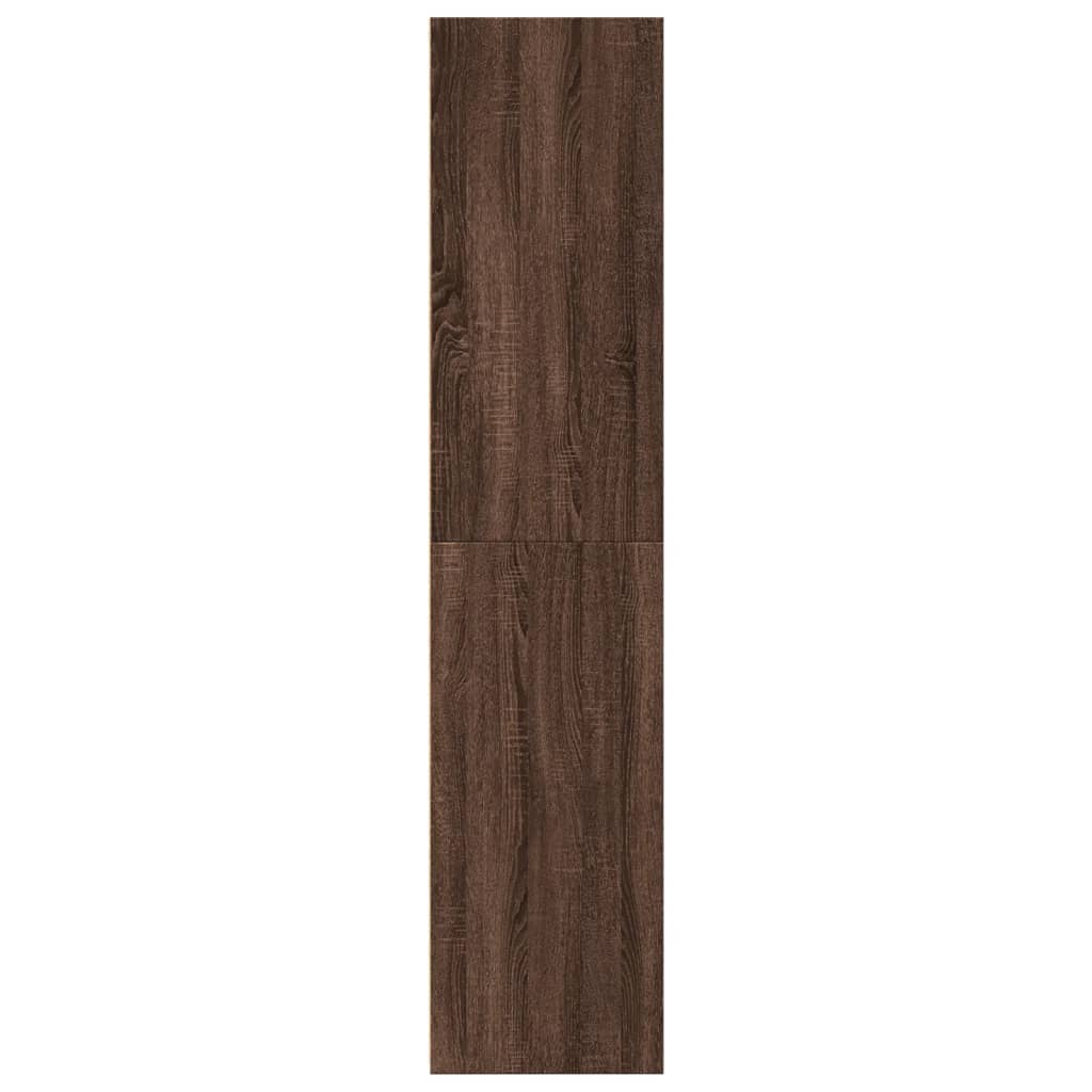 Buffet haut aspect chêne marron 30x41x185 cm matériau bois