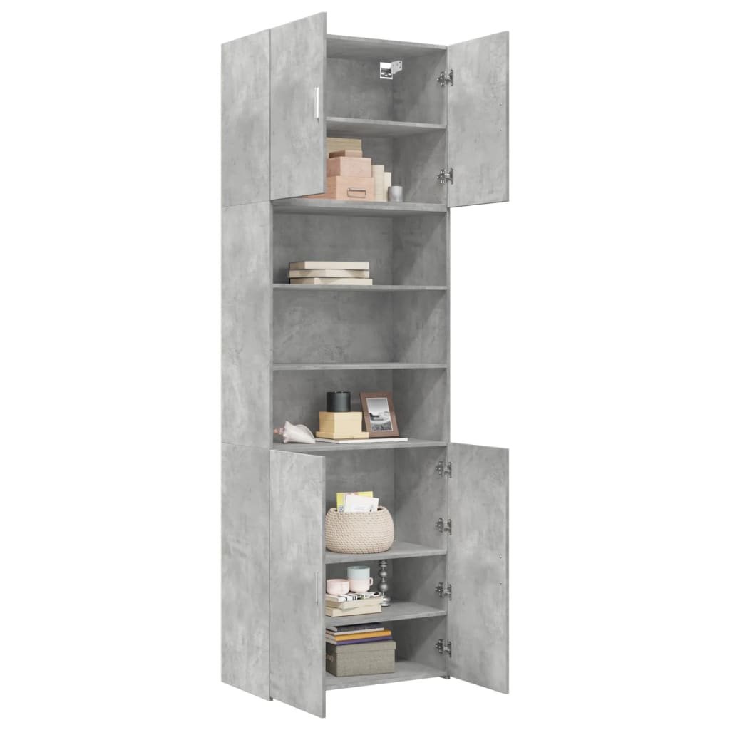 Buffet gris béton 80x42,5x249 cm en bois