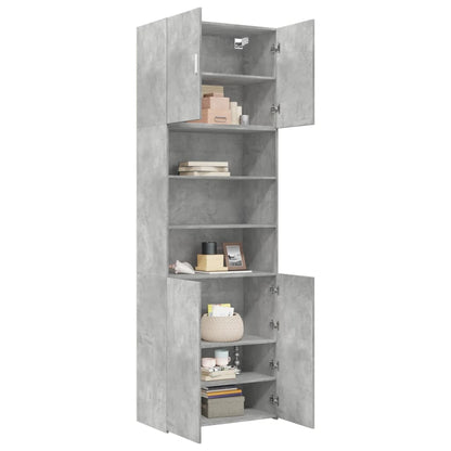 Buffet gris béton 80x42,5x249 cm en bois