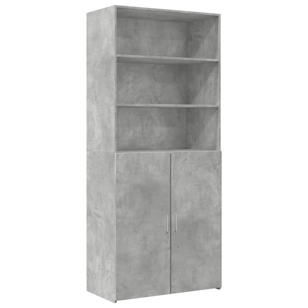 Buffet gris béton 80x42,5x249 cm en bois