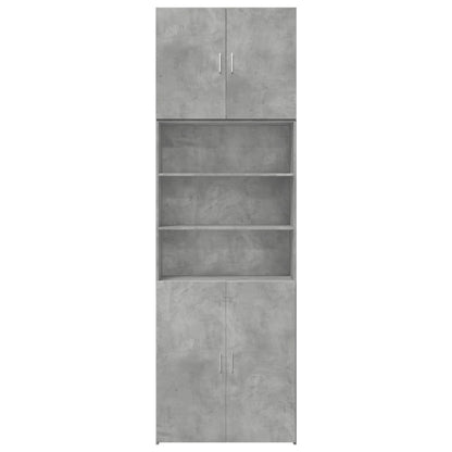 Buffet gris béton 80x42,5x249 cm en bois