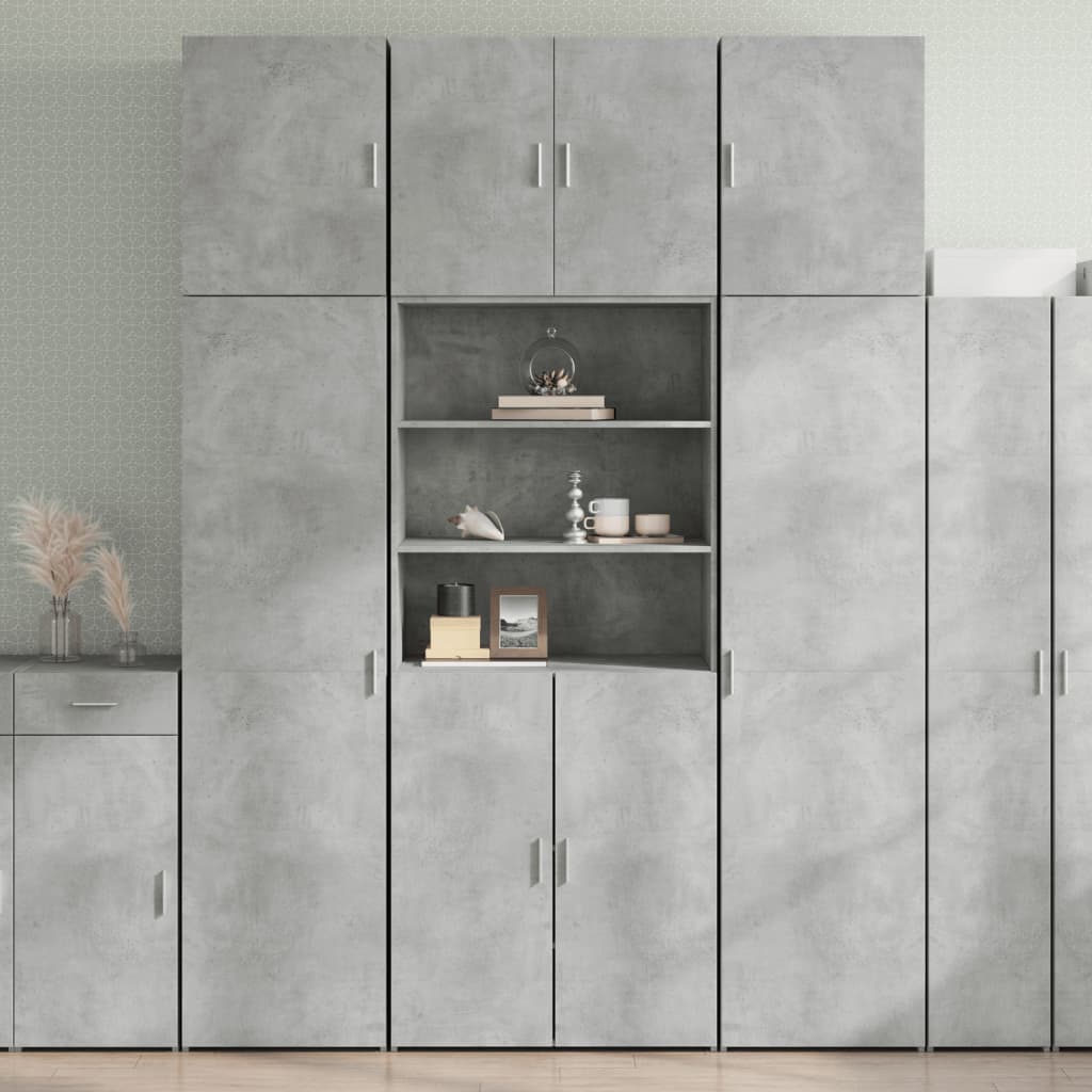 Buffet gris béton 80x42,5x249 cm en bois