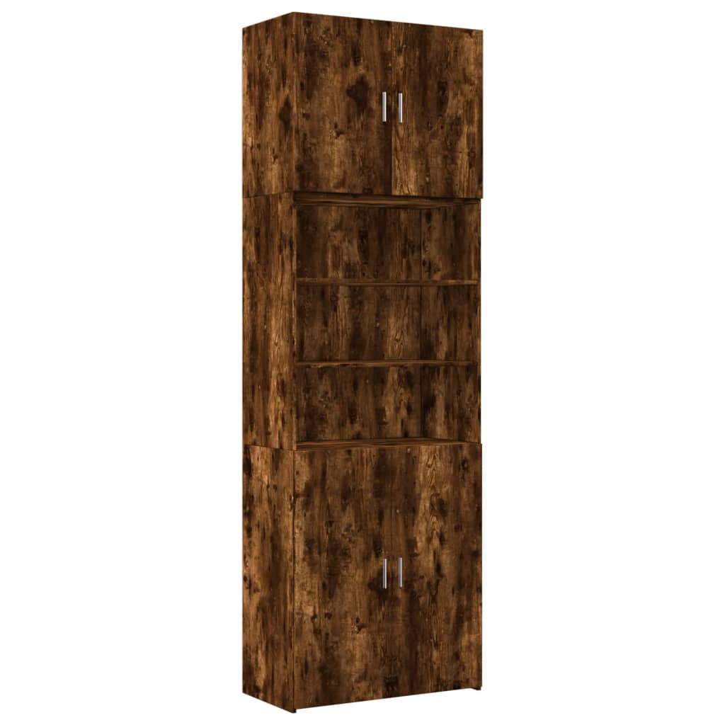 Buffet haut chêne fumé 80x42,5x249 cm matériau bois