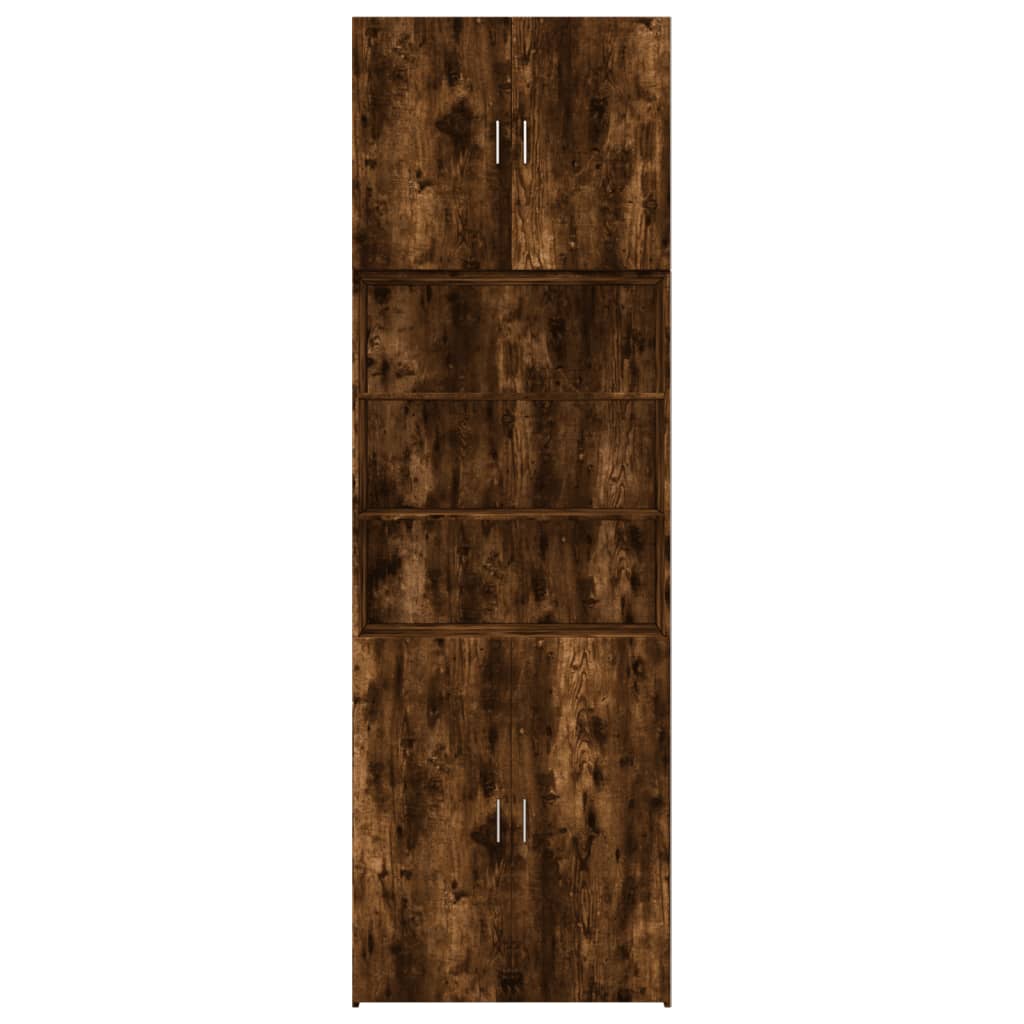 Buffet haut chêne fumé 80x42,5x249 cm matériau bois