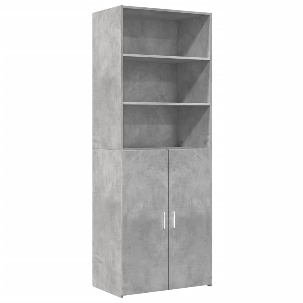 Buffet haut béton gris 70x42,5x185 cm en bois