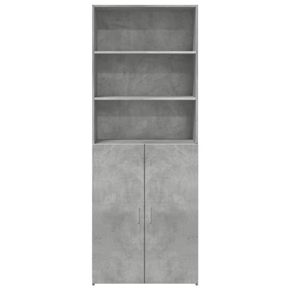 Buffet haut béton gris 70x42,5x185 cm en bois