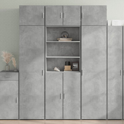 Buffet haut béton gris 70x42,5x185 cm en bois