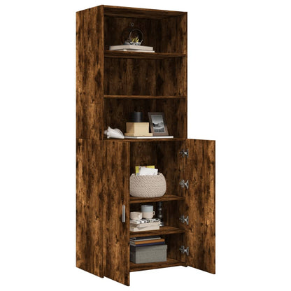 Buffet haut chêne fumé 70x42,5x185 cm matériau bois