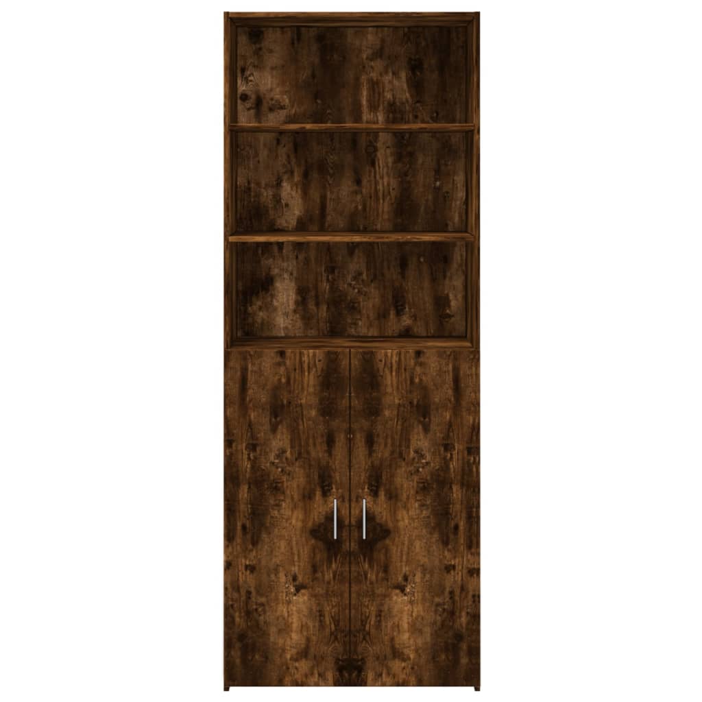 Buffet haut chêne fumé 70x42,5x185 cm matériau bois