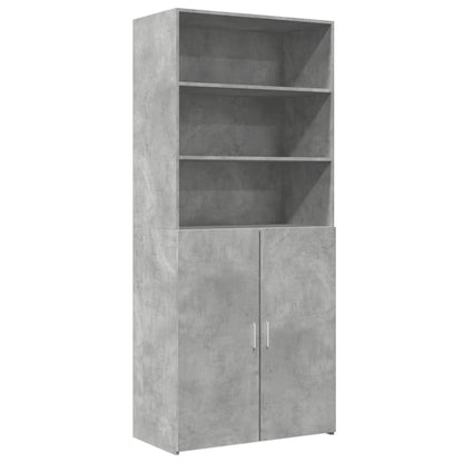 Buffet haut béton gris 80x42,5x185 cm en bois