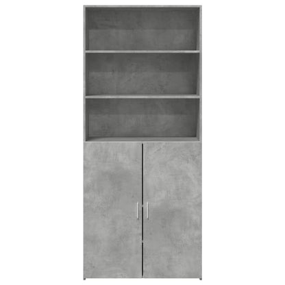 Buffet haut béton gris 80x42,5x185 cm en bois