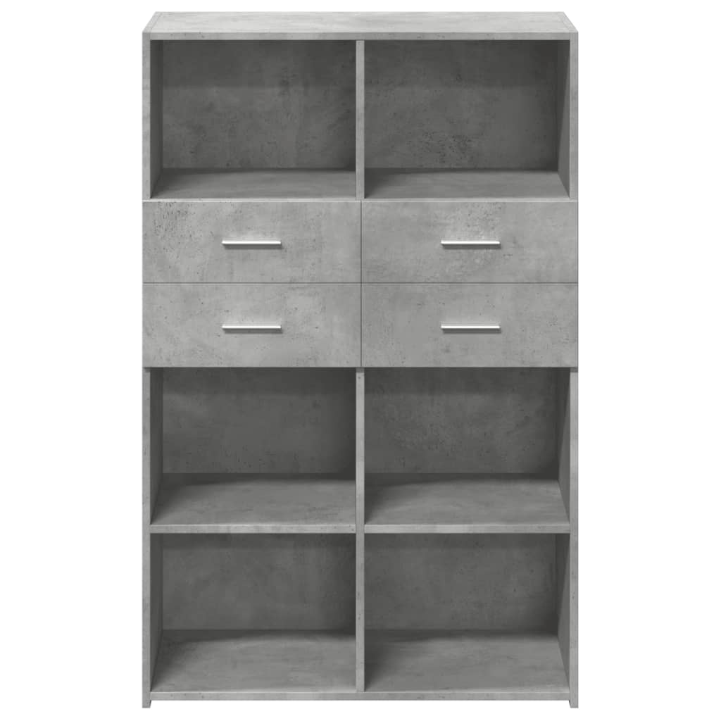 Buffet haut béton gris 80x42,5x124 cm en bois