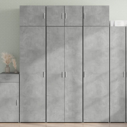 Buffet haut béton gris 70x42,5x185 cm en bois