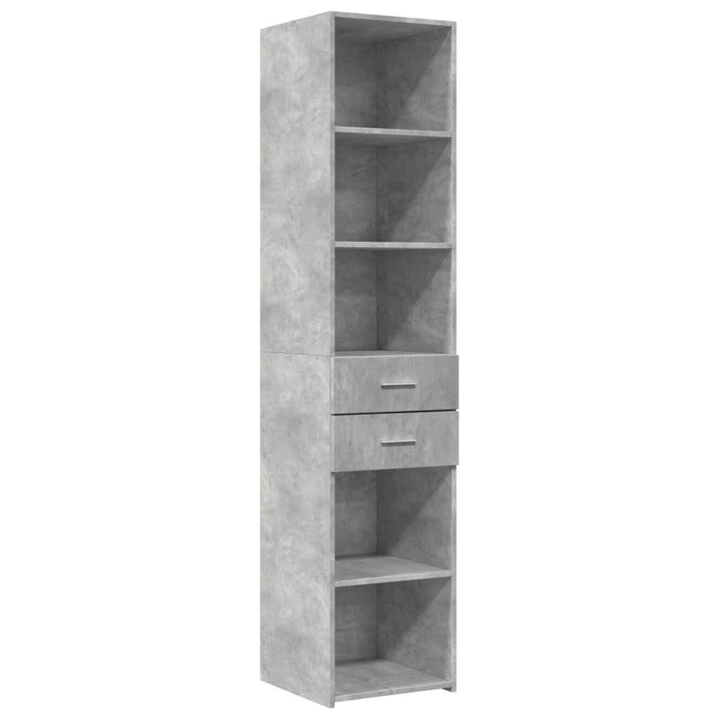 Buffet haut gris béton 40x42,5x185 cm en bois