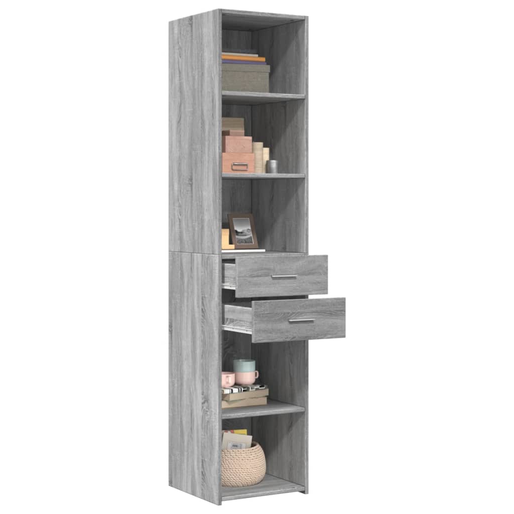 Buffet haut gris Sonoma 40x42,5x185 cm en bois