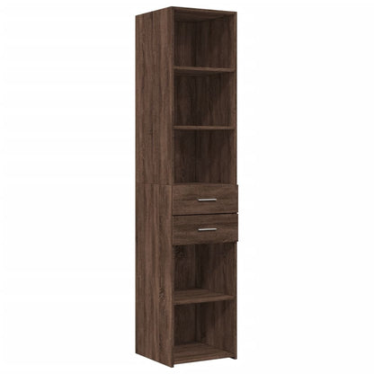 Buffet haut aspect chêne marron 40x42,5x185 cm matériau bois