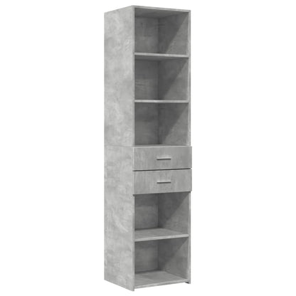 Buffet haut gris béton 45x42,5x185 cm en bois