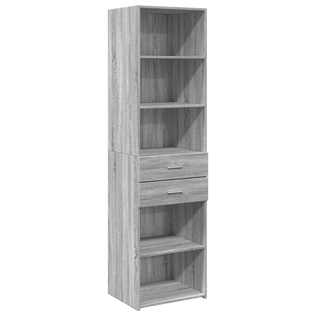 Buffet haut gris Sonoma 50x42,5x185 cm en bois