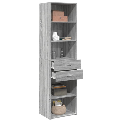 Buffet haut gris Sonoma 50x42,5x185 cm en bois