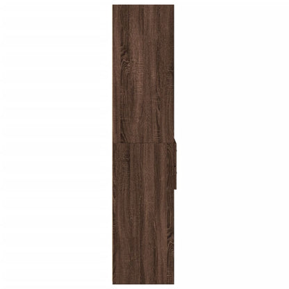 Buffet haut aspect chêne marron 50x42,5x185 cm matériau bois