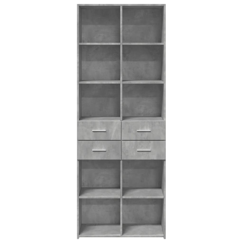 Buffet haut béton gris 70x42,5x185 cm en bois