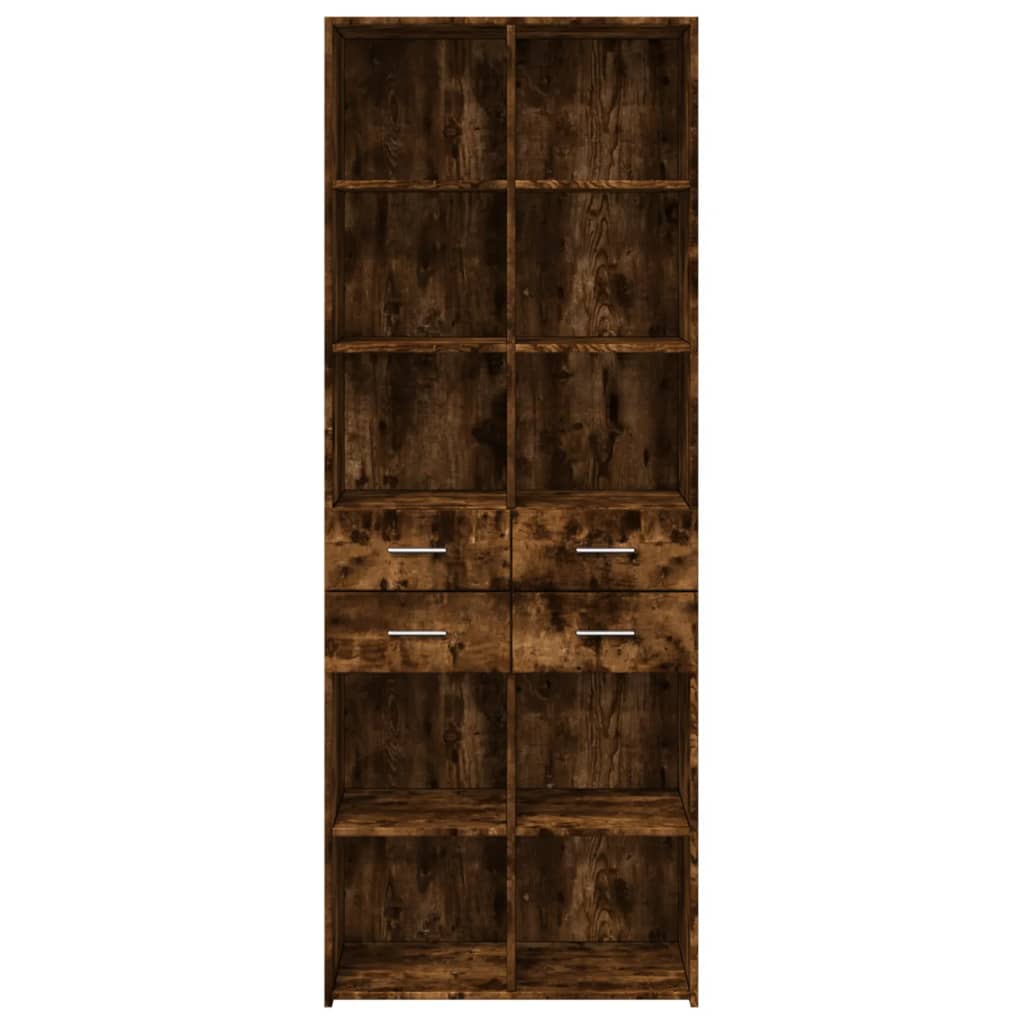 Buffet haut chêne fumé 70x42,5x185 cm matériau bois