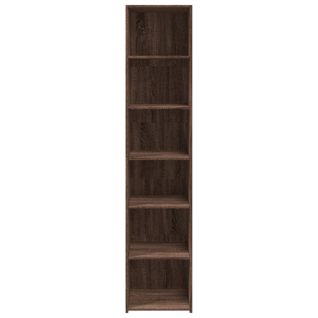 Buffet haut aspect chêne marron 40x41x185 cm matériau bois