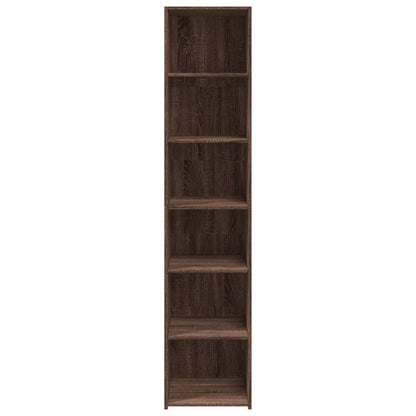 Buffet haut aspect chêne marron 40x41x185 cm matériau bois