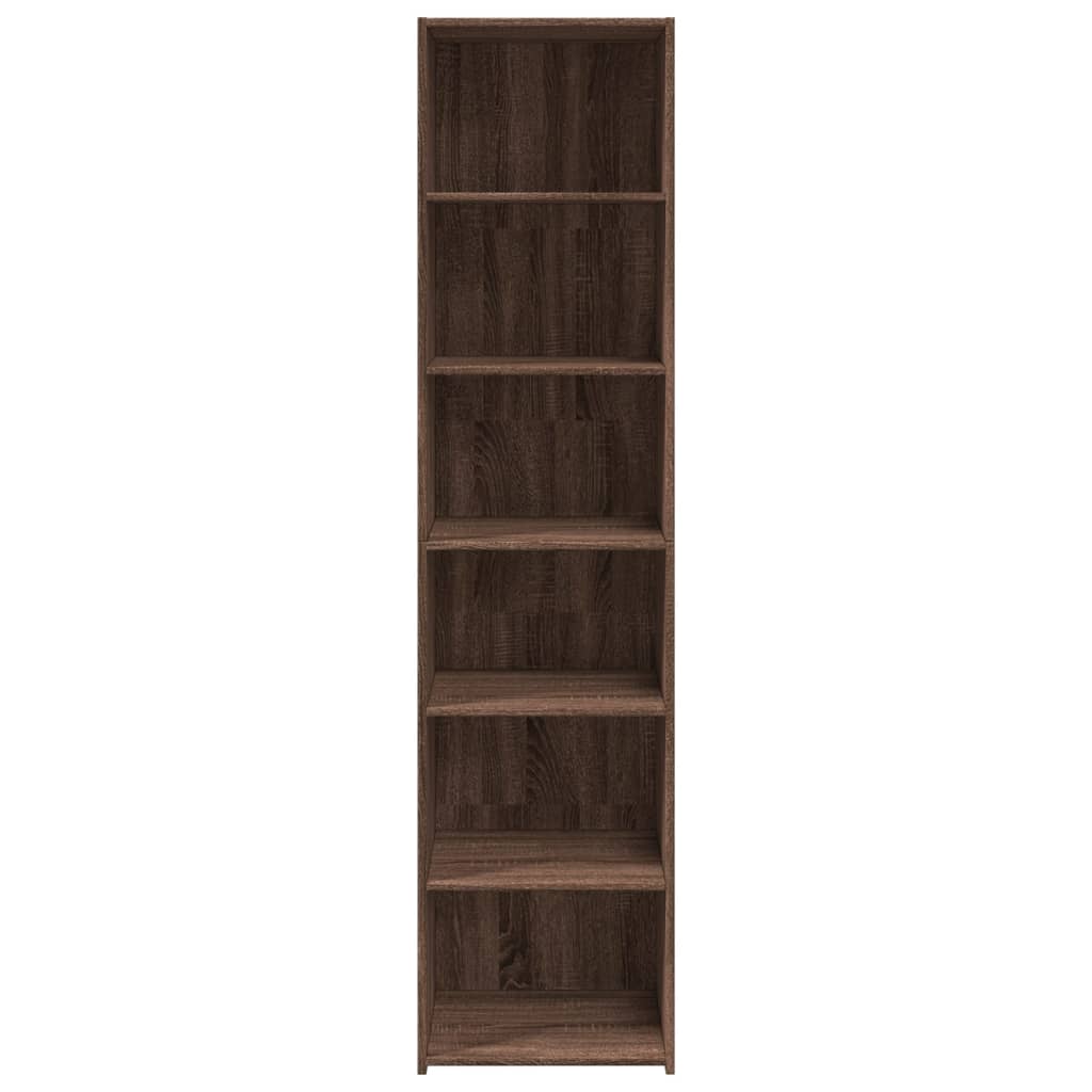 Buffet haut aspect chêne marron 45x41x185 cm matériau bois