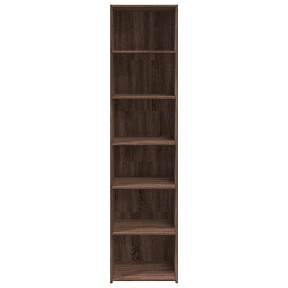 Buffet haut aspect chêne marron 45x41x185 cm matériau bois