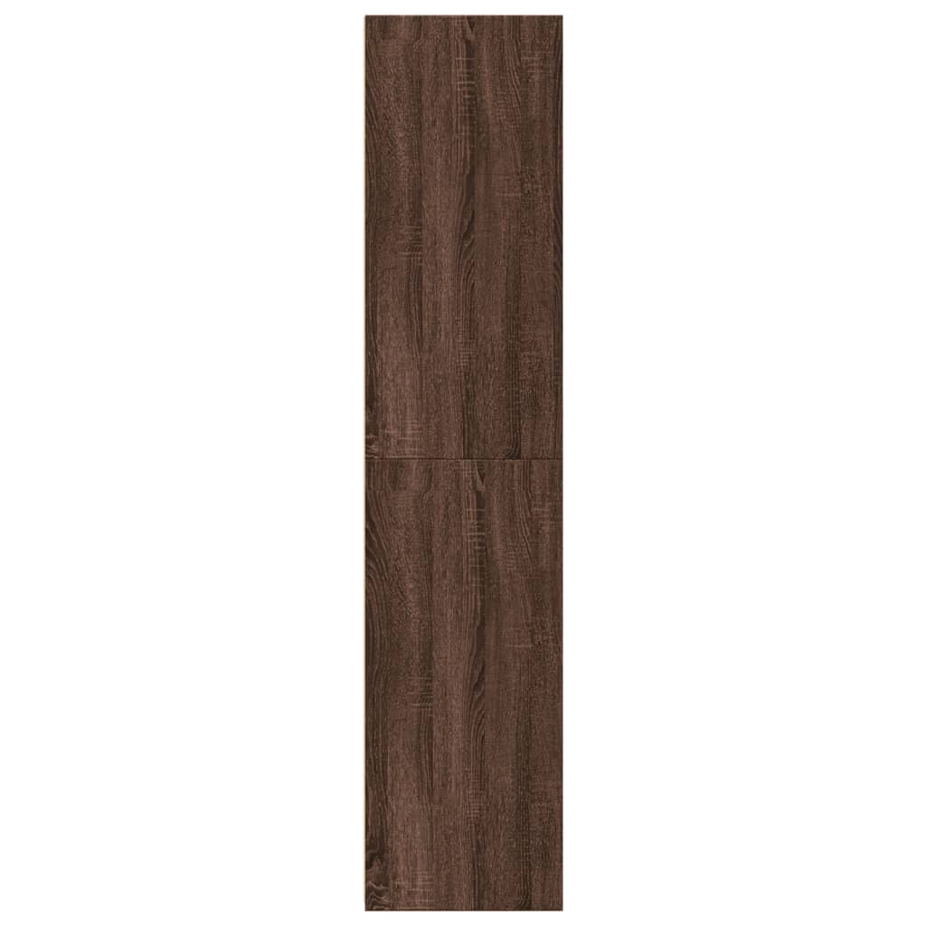 Buffet haut aspect chêne marron 45x41x185 cm matériau bois