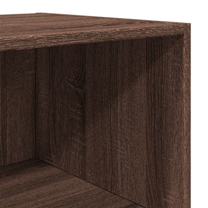 Buffet haut aspect chêne marron 45x41x185 cm matériau bois