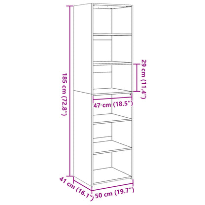 Buffet haut béton gris 50x41x185 cm en bois