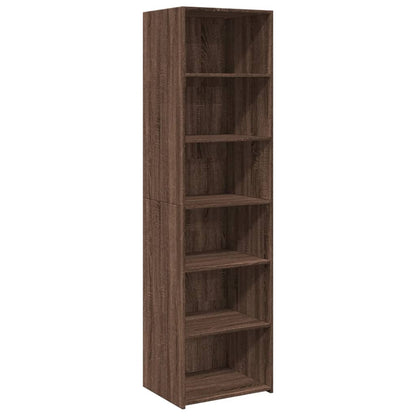 Buffet haut aspect chêne marron 50x41x185 cm matériau bois