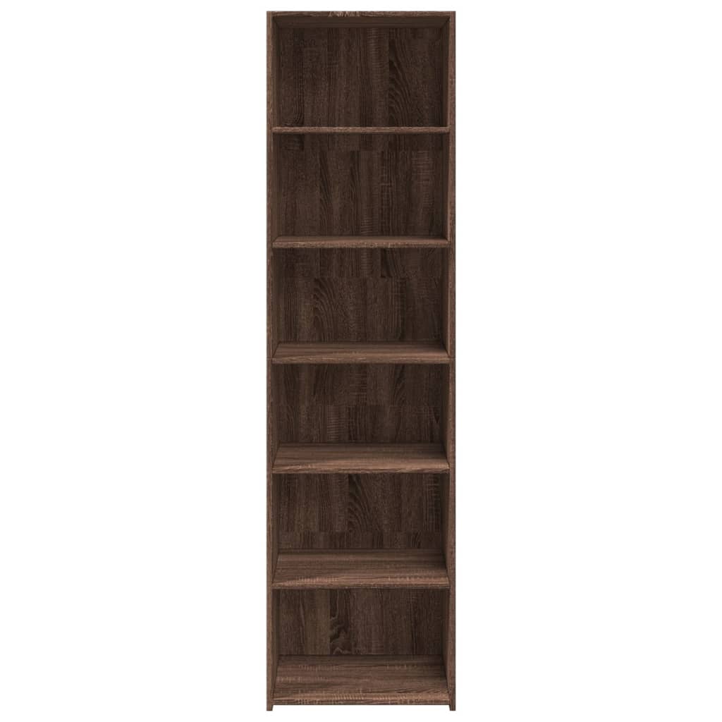 Buffet haut aspect chêne marron 50x41x185 cm matériau bois