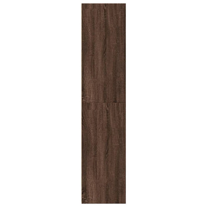 Buffet haut aspect chêne marron 50x41x185 cm matériau bois